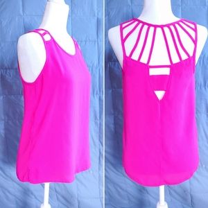 * Pink strappy back tank top